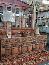 Load image into Gallery viewer, Carved Oak Dresser Base In The Style Of Titchmarsh And Goodwin