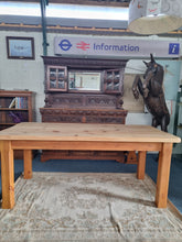 Load image into Gallery viewer, Vintage Substantial Pine Farmhouse Scrub Top Dining/Kitchen Table