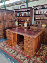 Load image into Gallery viewer, Substantial Early 20th Century Oak Twin Pedestal Desk
