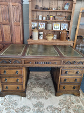 Load image into Gallery viewer, Oak Twin Pedestal Partners Desk Old Charm By Woods Brothers With Original Keys