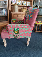 Load image into Gallery viewer, Armchair Upholstered With Decorative Hand Crewel Work