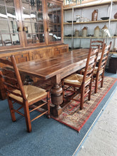 Load image into Gallery viewer, Oak Refectory Dining Table Farmhouse Kitchen Country House Table