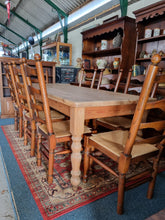 Load image into Gallery viewer, Farmhouse Pine Scrub Top Kitchen Dining Table