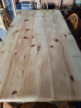 Load image into Gallery viewer, Vintage Substantial Pine Farmhouse Scrub Top Dining/Kitchen Table