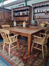 Load image into Gallery viewer, Vintage Oak Farmhouse Kitchen Dining Table