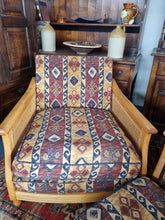 Load image into Gallery viewer, Pair Of Ercol Bergere Solid Ash Armchairs & Footstool