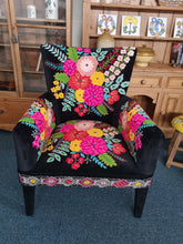 Load image into Gallery viewer, Upholstered Armchair With Decorative Hand Embroidery Crewel Work