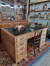 Load image into Gallery viewer, Antique Oak Partner's Desk Early 20th Century