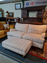 Load image into Gallery viewer, Arundel Sofa In A Lovely Stripe Fabric With Matching Foot Stool - Charlotte Rose Interiors