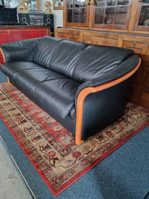 Load image into Gallery viewer, Ekornes Manhatten Black Leather Sofa