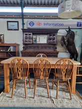 Load image into Gallery viewer, Vintage Substantial Pine Farmhouse Scrub Top Dining/Kitchen Table