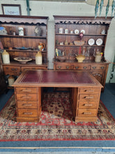 Load image into Gallery viewer, Substantial Early 20th Century Oak Twin Pedestal Desk