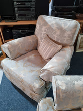 Load image into Gallery viewer, Sofa And Two Chairs In A Beautiful Fabric Of Pale Blue And Gold