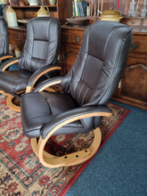 Load image into Gallery viewer, Recliner Swivel Chair And Footstool