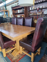 Load image into Gallery viewer, Oak Dining Table and Eight Chairs HUGE