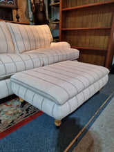 Load image into Gallery viewer, Arundel Sofa In A Lovely Stripe Fabric With Matching Foot Stool - Charlotte Rose Interiors