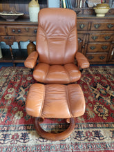 Load image into Gallery viewer, Stressless Ekornes Reclining Leather Chair & Footstool