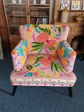 Load image into Gallery viewer, Armchair Upholstered With Decorative Hand Crewel Work Of Flowers