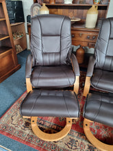 Load image into Gallery viewer, Recliner Swivel Chair And Footstool