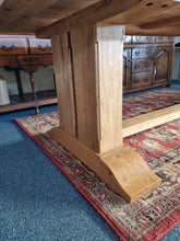 Load image into Gallery viewer, Oak Dining Table and Eight Chairs HUGE