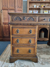 Load image into Gallery viewer, Oak Twin Pedestal Partners Desk Old Charm By Woods Brothers With Original Keys