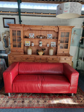 Load image into Gallery viewer, Red Leather Low Back Sofa