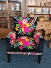 Load image into Gallery viewer, Upholstered Armchair With Decorative Hand Embroidery Crewel Work