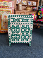 Load image into Gallery viewer, Green Bone Inlay Nightstand Bedside Cabinet