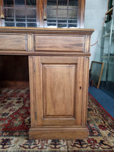 Load image into Gallery viewer, Antique Oak Partner's Desk Early 20th Century