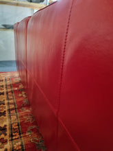 Load image into Gallery viewer, Red Leather Low Back Sofa