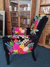 Load image into Gallery viewer, Upholstered Armchair With Decorative Hand Embroidery Crewel Work
