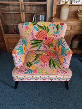 Load image into Gallery viewer, Armchair Upholstered With Decorative Hand Crewel Work Of Flowers