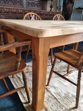 Load image into Gallery viewer, Vintage Substantial Pine Farmhouse Scrub Top Dining/Kitchen Table
