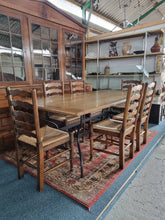 Load image into Gallery viewer, Oak Planked Top Dining Table