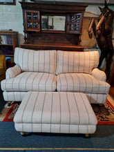 Load image into Gallery viewer, Arundel Sofa In A Lovely Stripe Fabric With Matching Foot Stool - Charlotte Rose Interiors