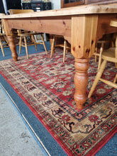 Load image into Gallery viewer, Pine Farmhouse Scrub Top Kitchen Dining Table & Six Dining Chairs