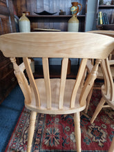 Load image into Gallery viewer, Beech Carver Dining/Kitchen Chairs Set Of Four