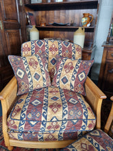 Load image into Gallery viewer, Pair Of Ercol Bergere Solid Ash Armchairs & Footstool