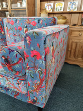 Load image into Gallery viewer, Large Velvet Sofa Upholstered In A Bird Of Paradise Velvet Fabric In Blue