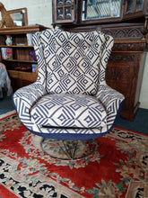 Load image into Gallery viewer, Mid Century Swivel Ascent Armchair, On Chromium Plated Tubular Base