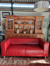 Load image into Gallery viewer, Red Leather Low Back Sofa