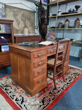 Load image into Gallery viewer, Victorian Mahogany Twin Pedestal Desk