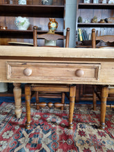 Load image into Gallery viewer, Farmhouse Pine Scrub Top Kitchen Dining Table With Two Drawers