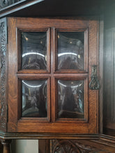 Load image into Gallery viewer, Antique Edwardian Carved Oak Court Cupboard