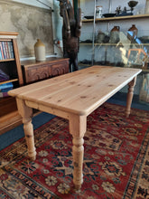 Load image into Gallery viewer, Farmhouse Kitchen Scrub Top Pine Dining Table