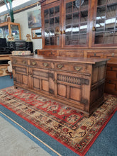 Load image into Gallery viewer, Carved Oak Dresser Base In The Style Of Titchmarsh And Goodwin