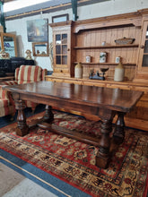 Load image into Gallery viewer, Oak Refectory Table Country Kitchen Farmhouse Table Dining Table