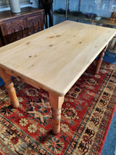 Load image into Gallery viewer, Farmhouse Vintage Scrub Top Pine Dining Table With A Single Drawer