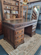 Load image into Gallery viewer, Oak Twin Pedestal Partners Desk Old Charm By Woods Brothers With Original Keys