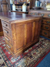 Load image into Gallery viewer, Substantial Early 20th Century Oak Twin Pedestal Desk